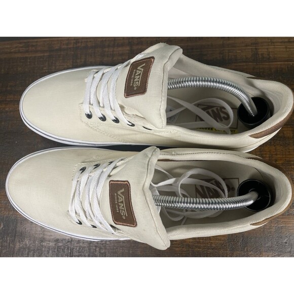 Vans Chukka Low Cream Off White Canvas Sneakers Brown Accents Men’s 11.5 -Clean - Picture 6 of 10